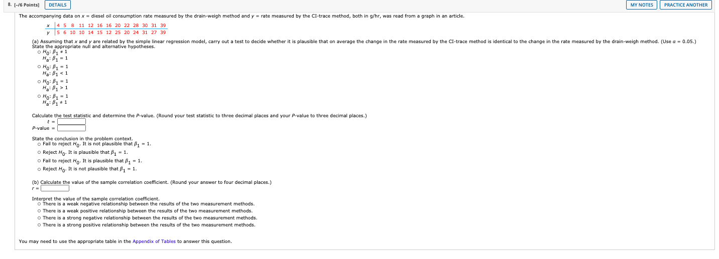 Please help in solve 8. [-/6 Points] DETAILS MY NOTES PRACTICE ANOTHER
