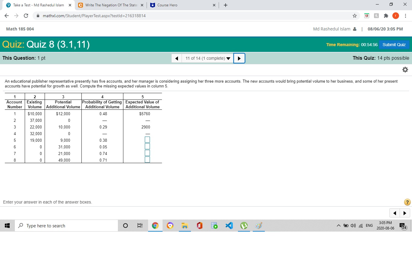 ans please Take a Test - Md Rashedul Islam x C Write
