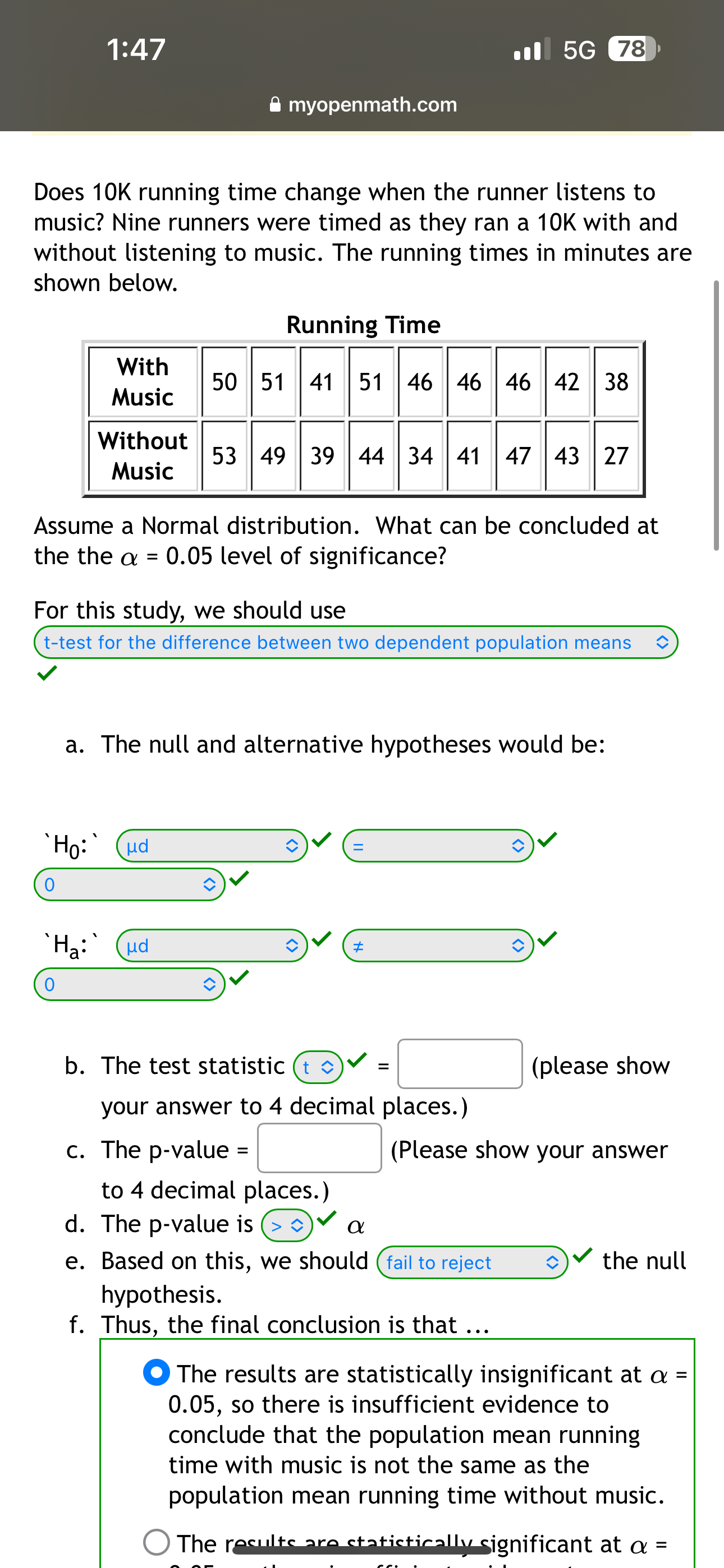  al 5G ' & myopenmath.com Does 10K running time change when