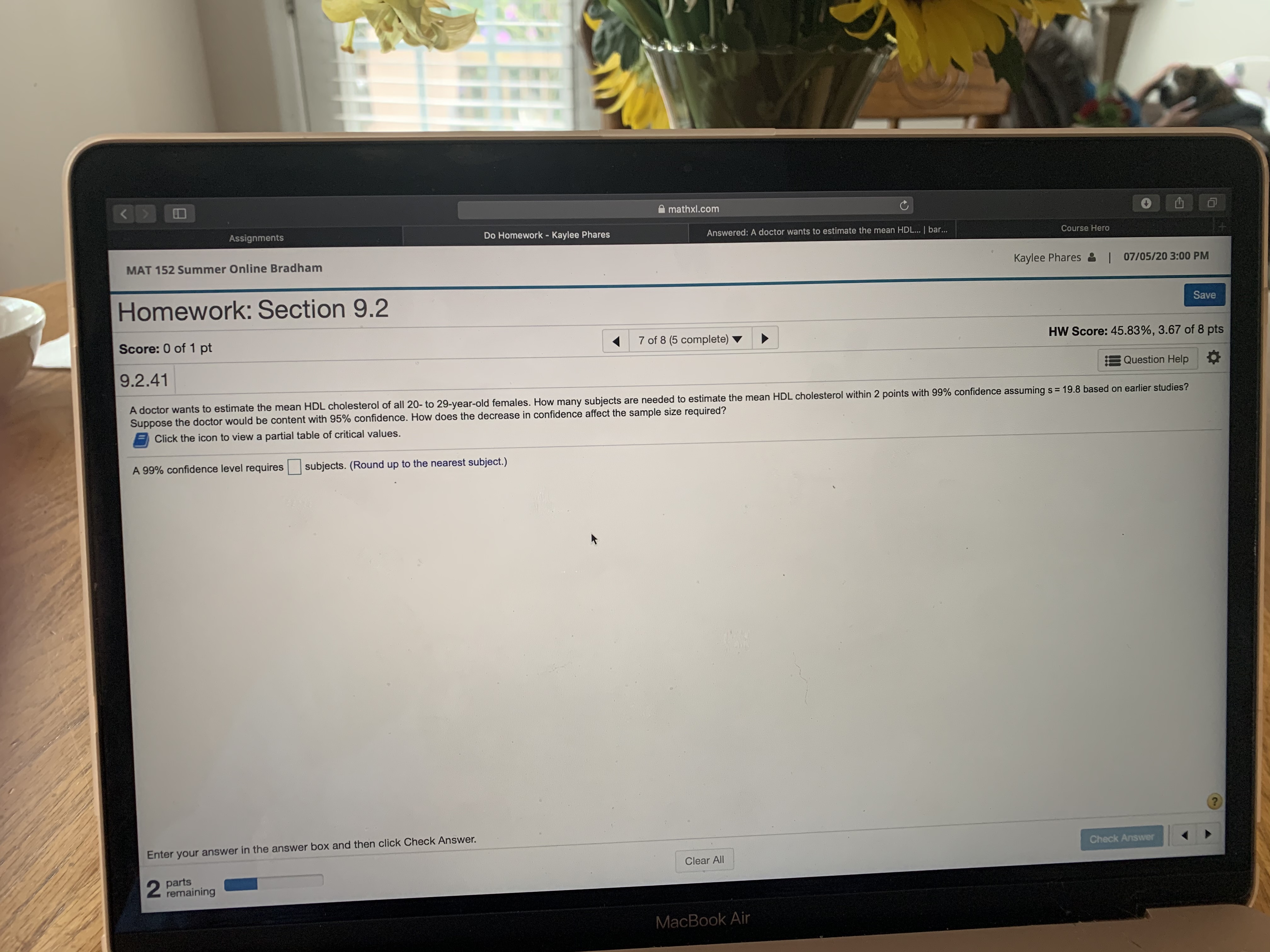1 pt 5 of 8 (4 complete) HW Score: 33.33%, 2.67 of