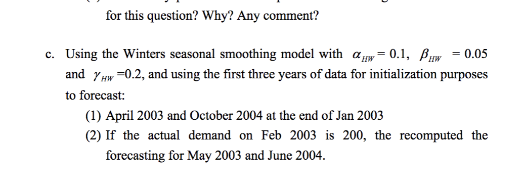 consumption by households in a metropolitan area of Ontario: Jan. Feb. Mar.