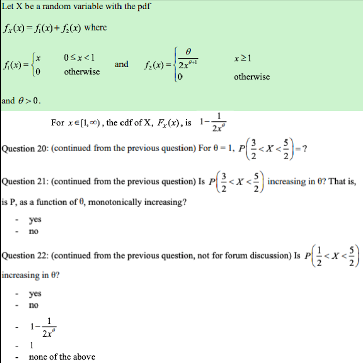 Let X be a random variable with the pdf fx(x) =