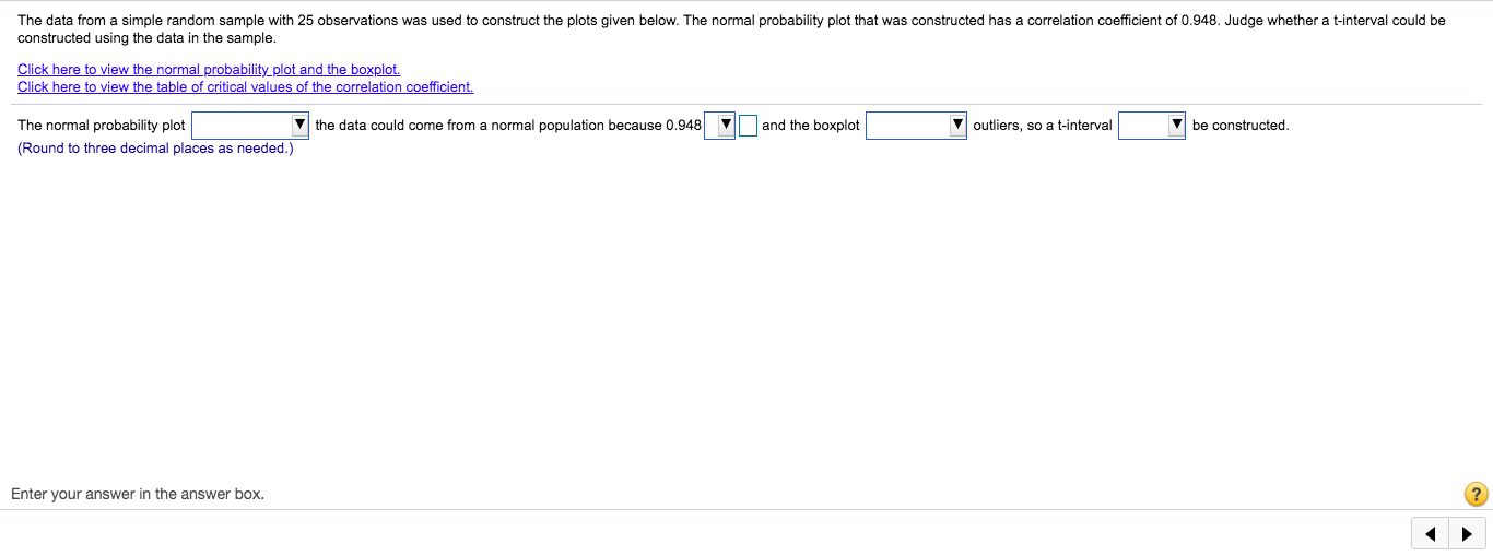 Help solve all parts The data from a simple random sample with