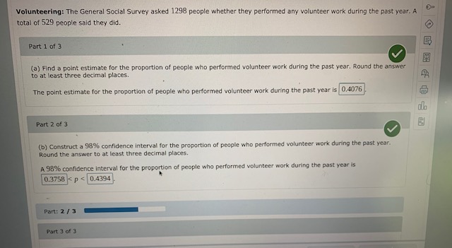 interval with a margin of error equal to 3.9. Part 2 of