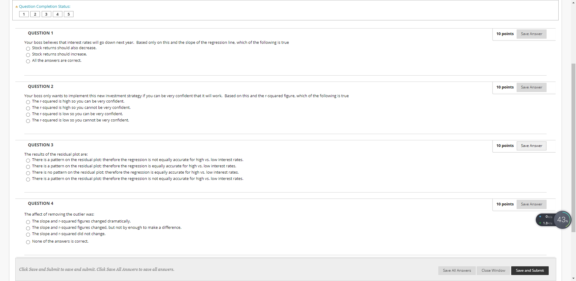 uic ids 270 Question Completion Status: 1 2 3 4 5 QUESTION