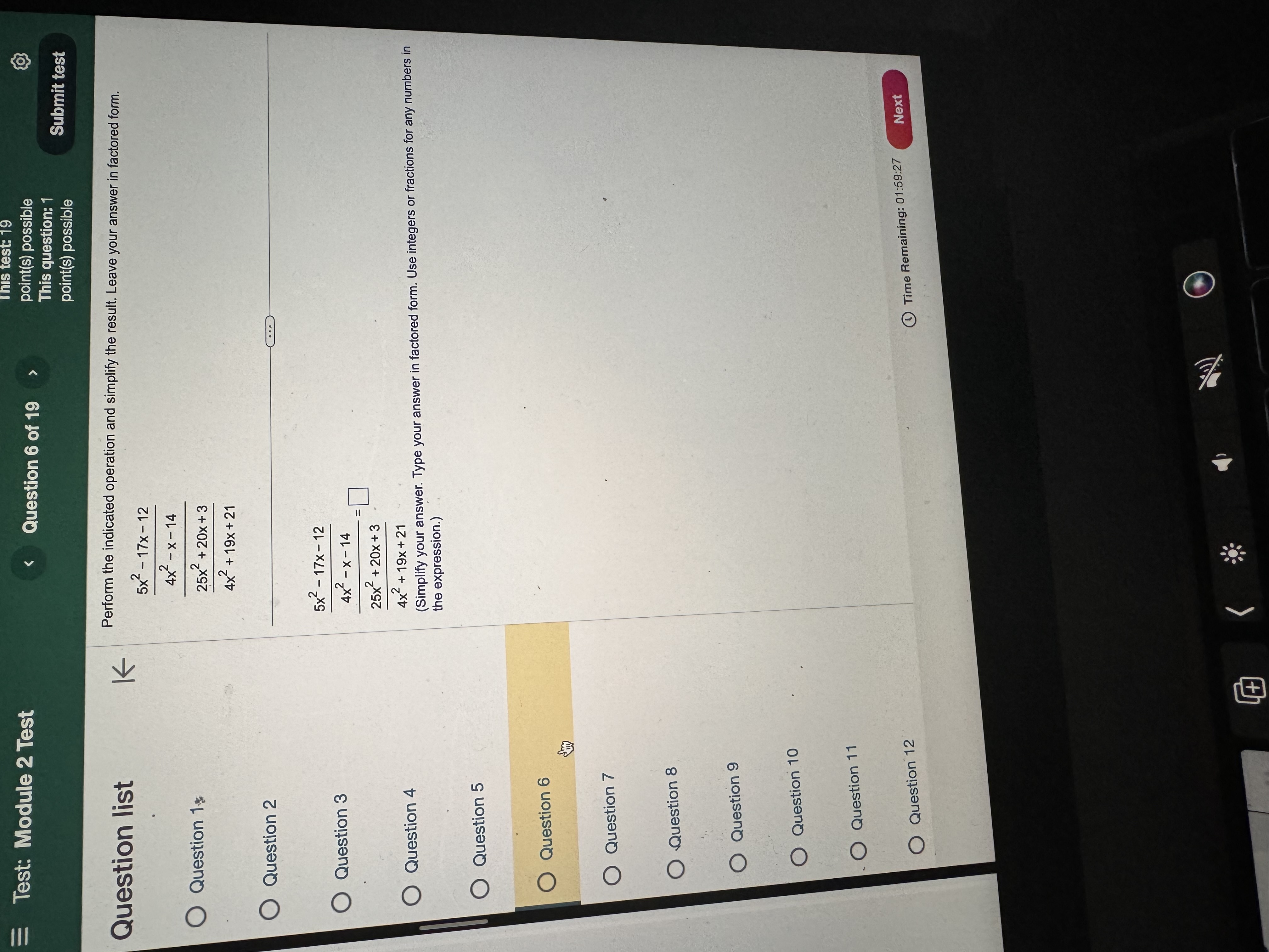form. Use integers or fractions for any numbers in the expression.) O