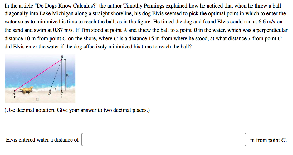 This is calculus In the article "Do Dogs Know Calculus?" the author