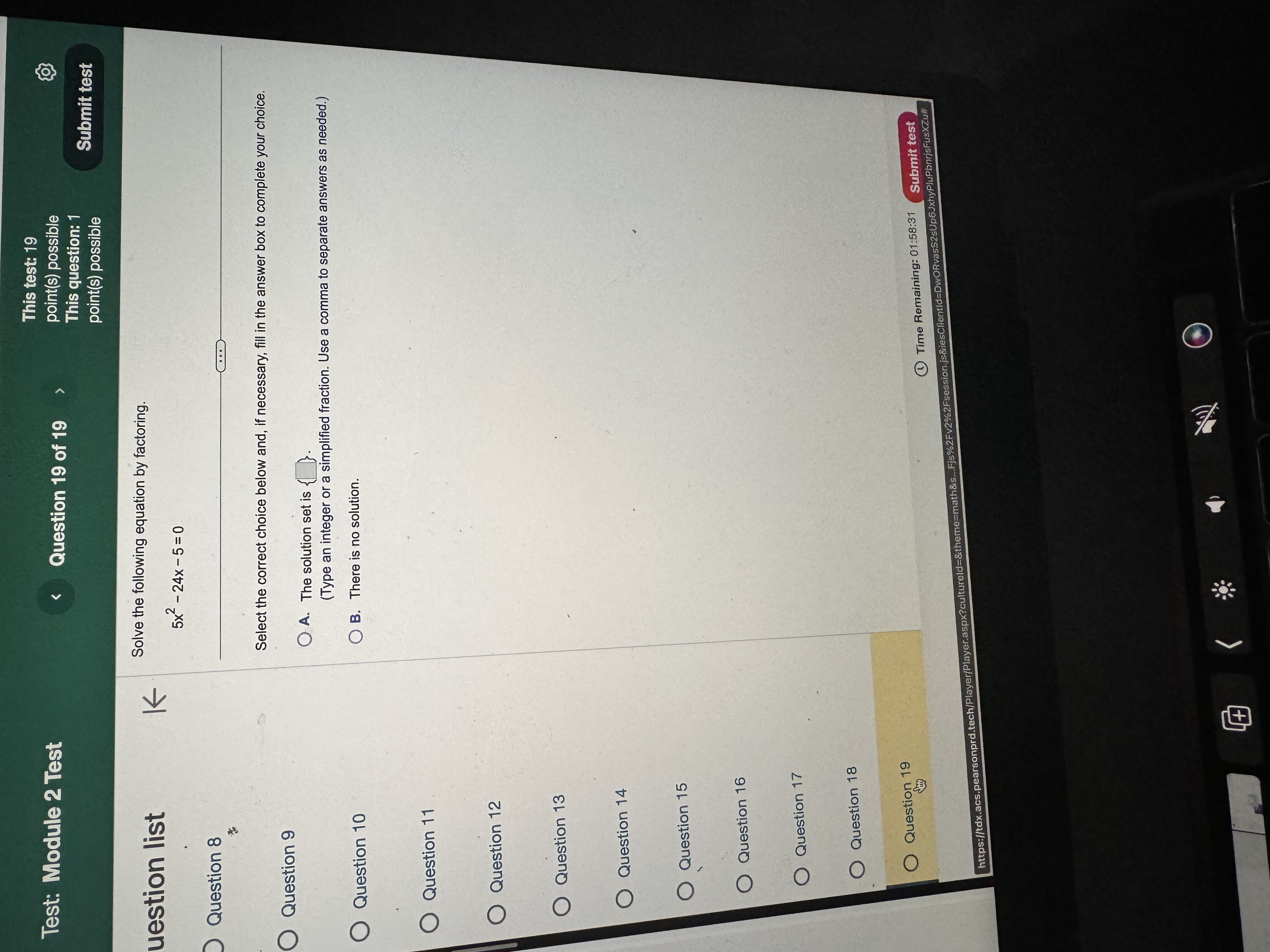 01:59:27 Next AThis test: 19 = Test: Module 2 Test Question 7