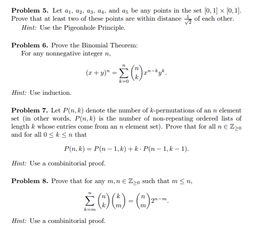 Problem 5. Let a1, a2, as, a4, and as be any