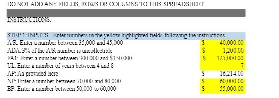  DO NOT ADD ANY FIELDS, ROWS OR COLUMNS TO THIS SPREADSHEET