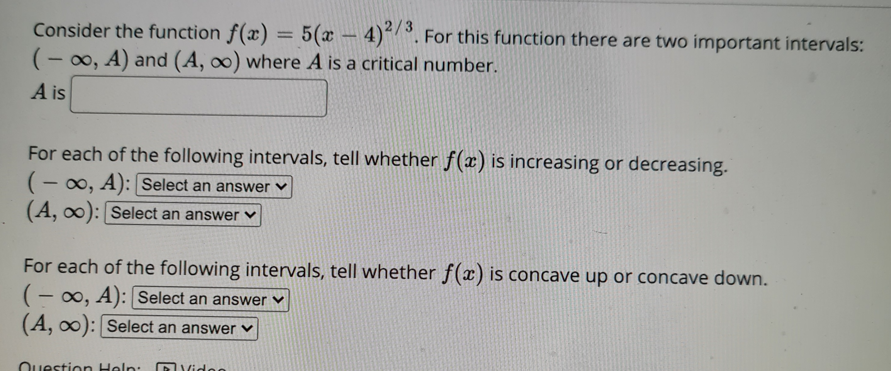  Consider the function f(x) = 5(x - 4)". For this function