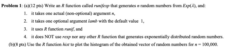  Problem 1: (a)[12 pts) Write an R function called mmferp that