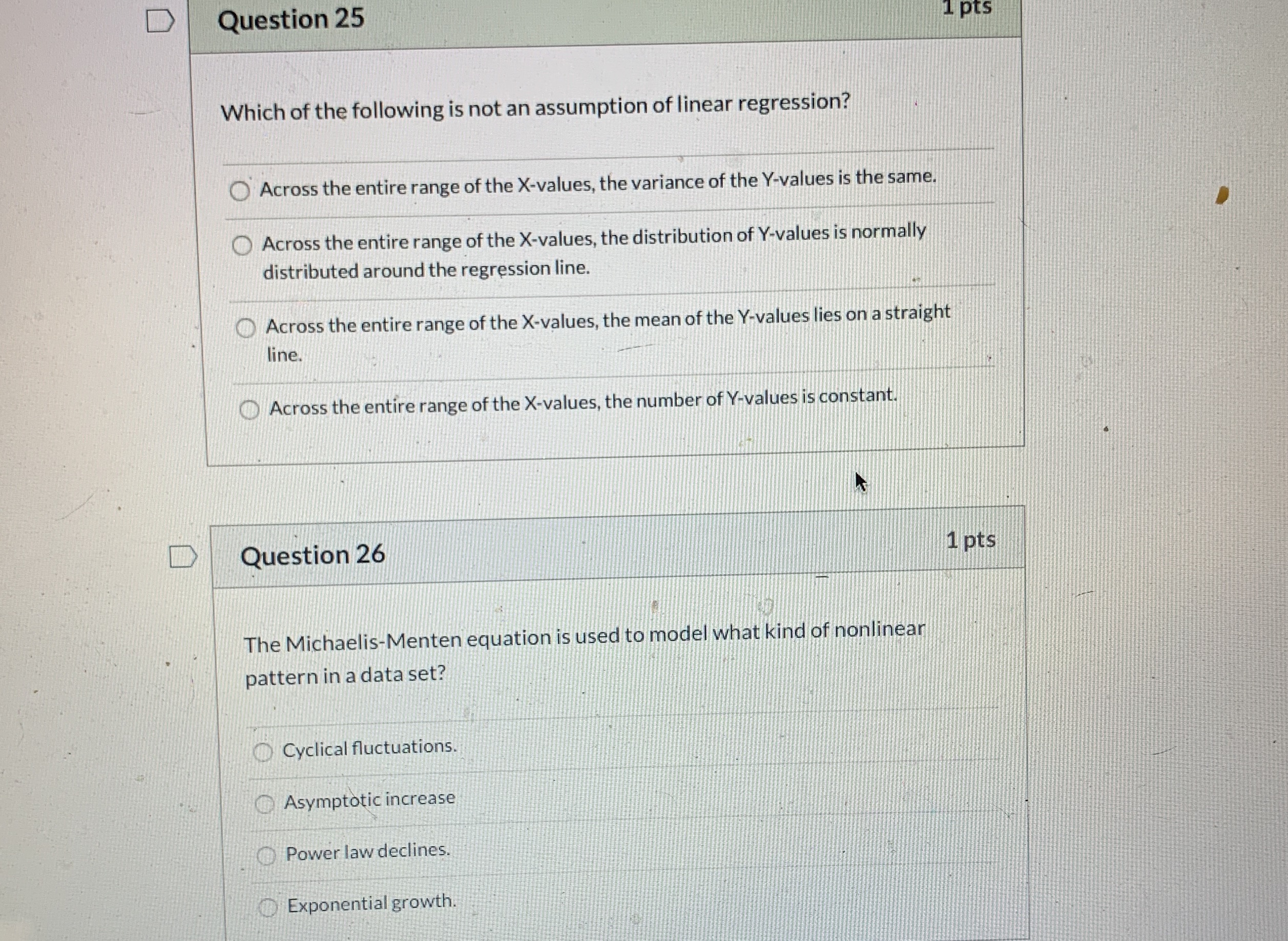 Need help with questions 25 & 26 D Question 25 1 pts