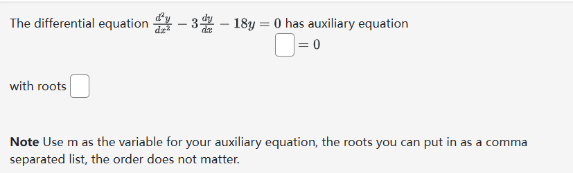 3y' 28y = 0. In your answer, use and 3, to denote