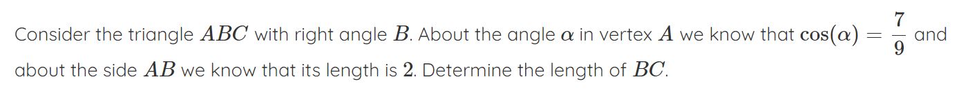  -3 Consider the triangle ABC' with right angle B. About the