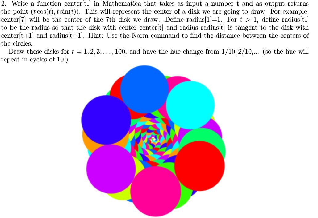  2. Write a function center t_] in Mathematica that takes as
