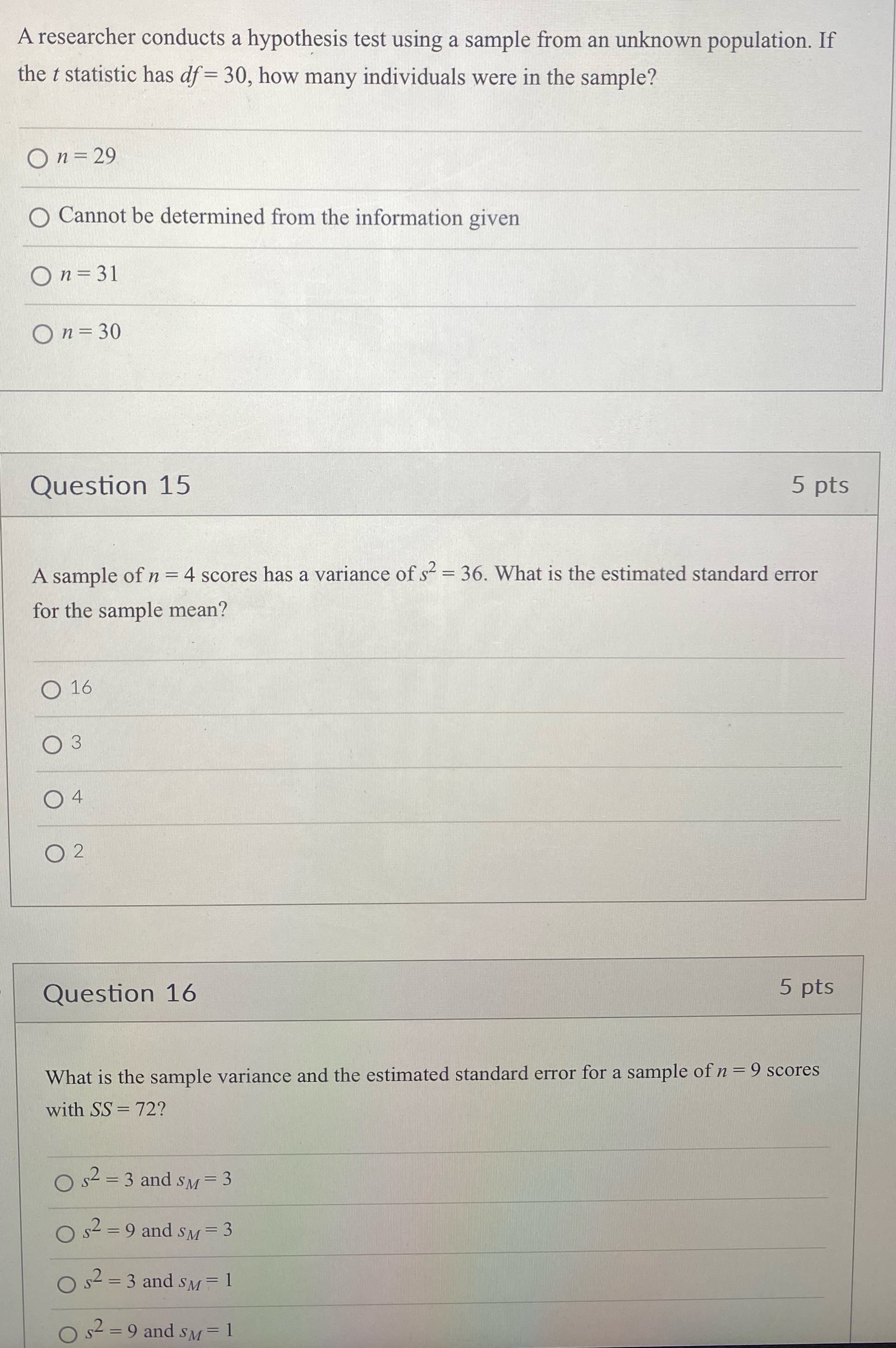 A researcher conducts a hypothesis test using a sample from an