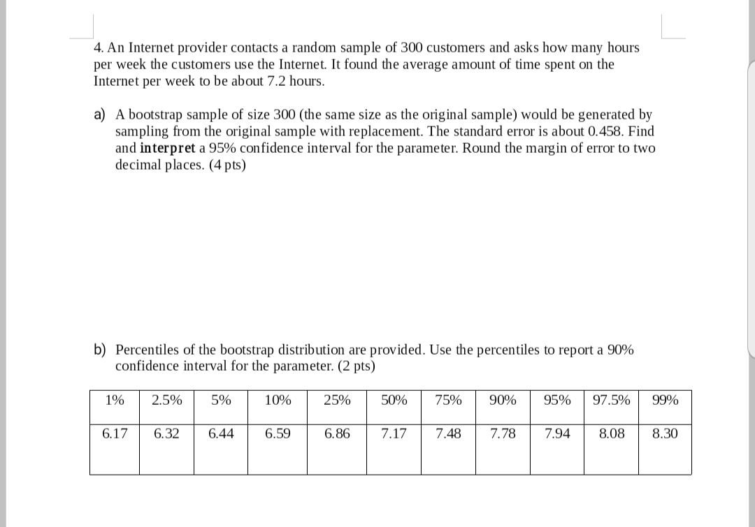 hello, please can you help me with this confidence interval question? 4.