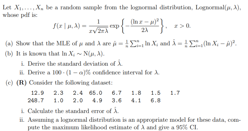 qb and c. R is the software program Let X1, ..., Xn