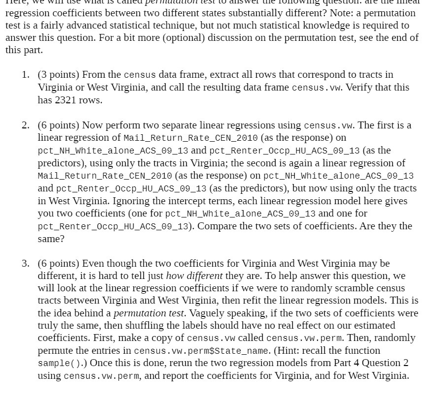 regression coefficients between two different states substantially different? Note: a permutation