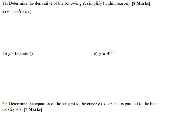 reciprocal trigonometric functions can be found using the chain rule and their