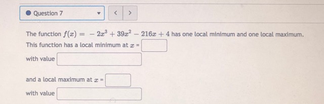  Question 7 C The function f(x) = - 2x + 39r