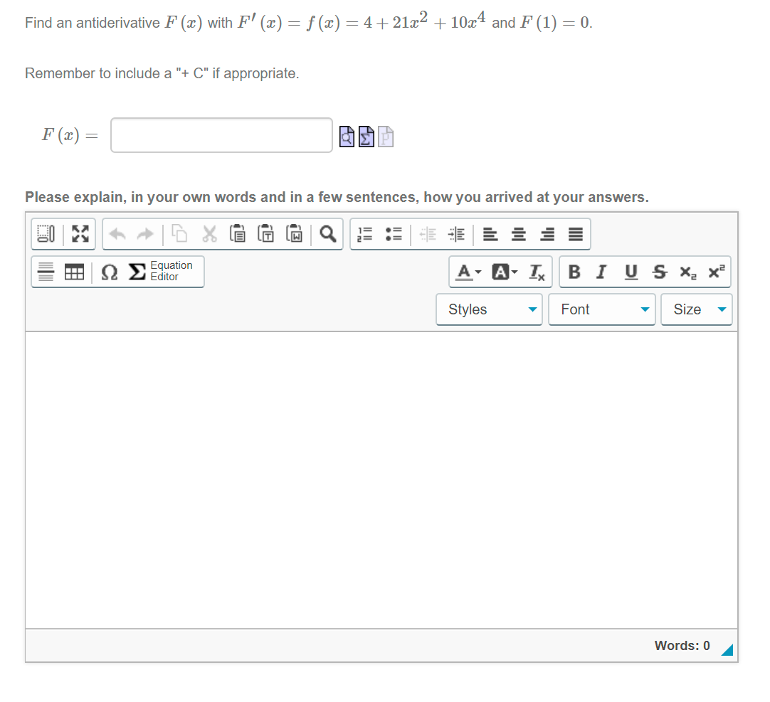 (a) = 1 +8 from x = 0 to x = 1