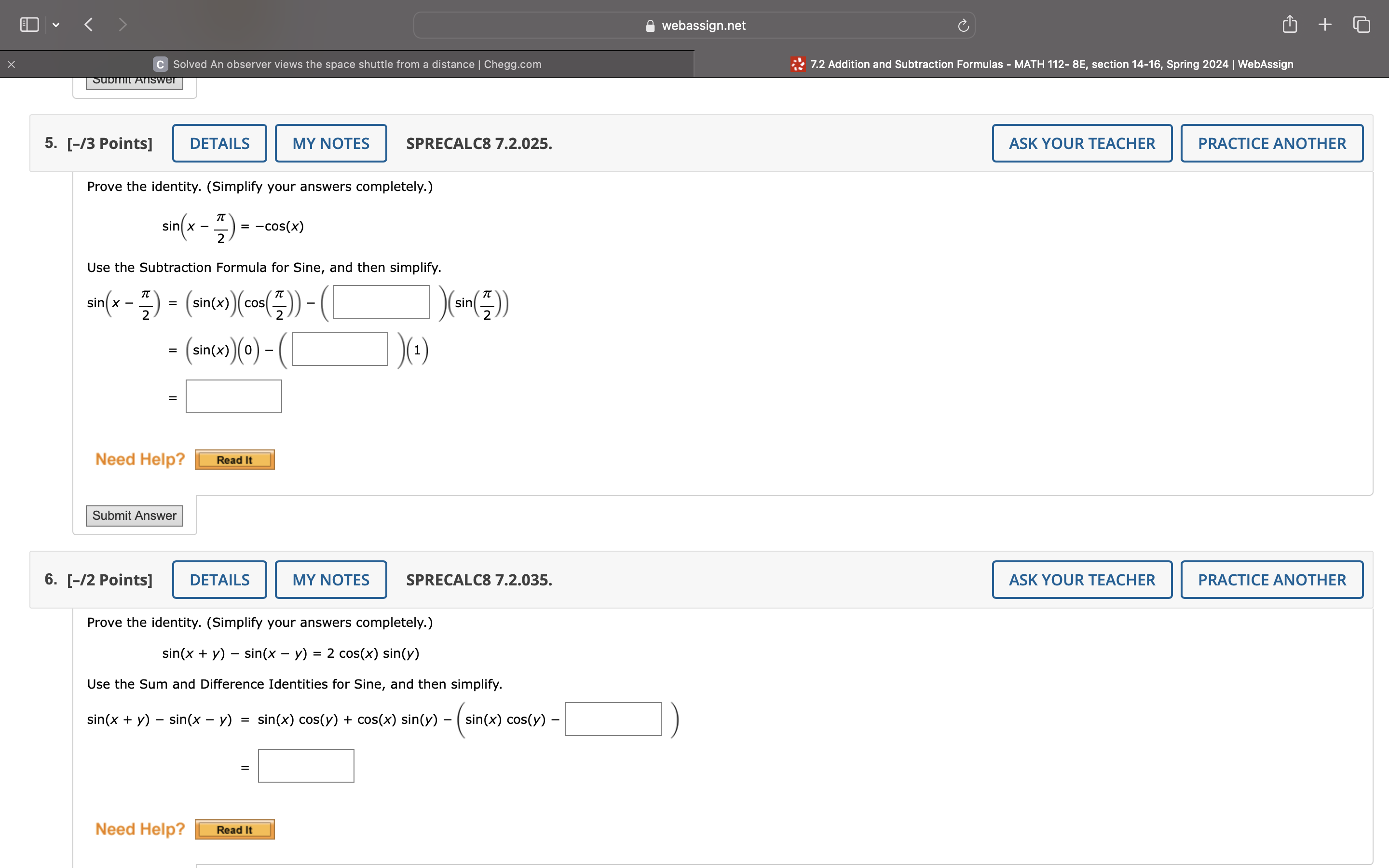 It Submit Answer 12. [-/5 Points] DETAILS MY NOTES SPRECALC8 7.1.097. ASK