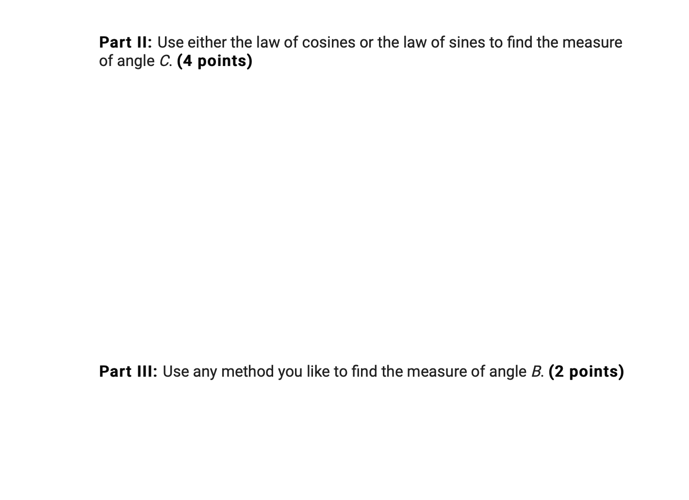 the other two angles in the triangle below. B 15.8 54. A