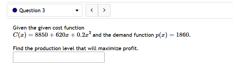  @ Question 3 v Given the given cost function C(z) =