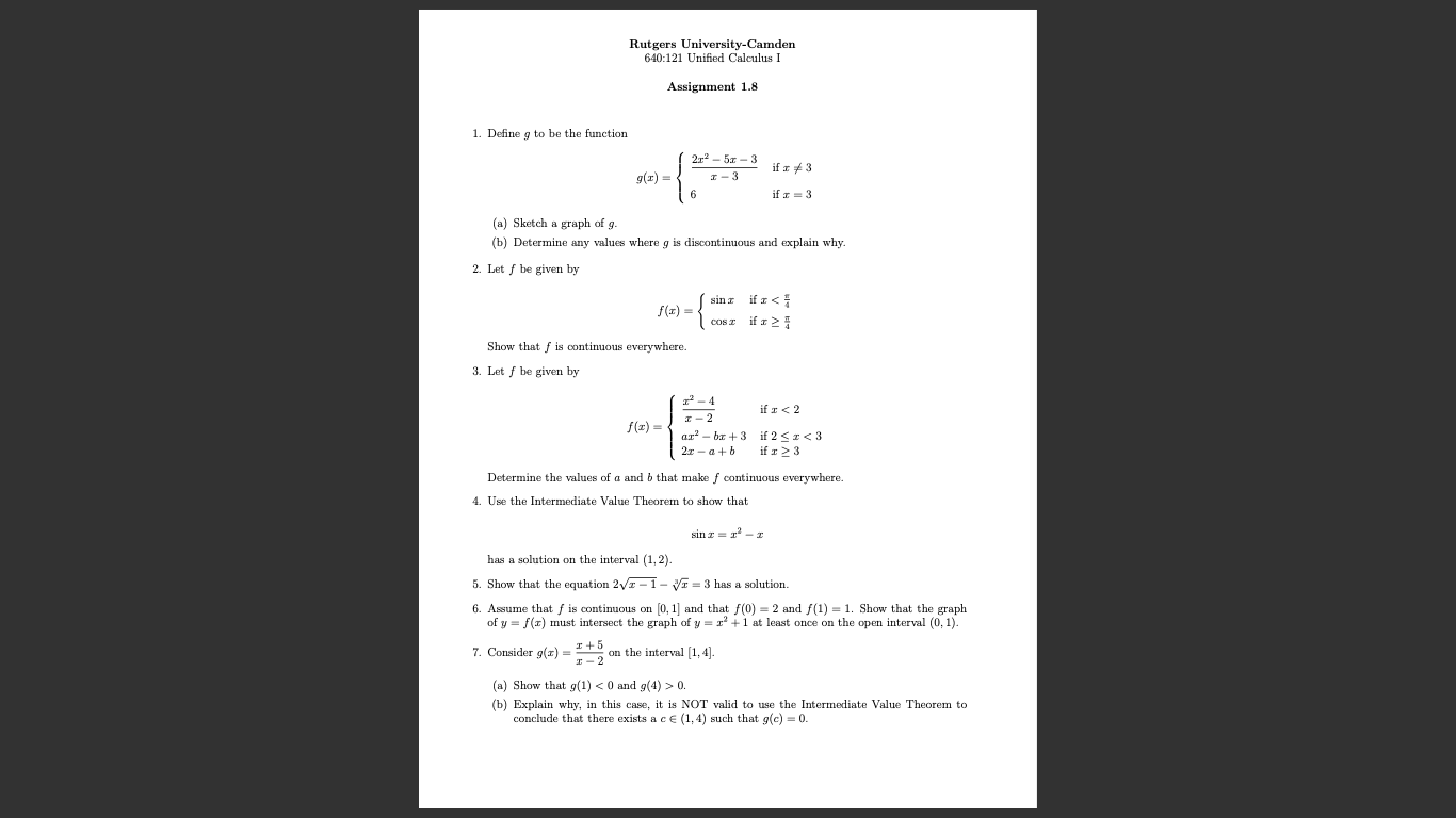 i need help solving my home work with work shown Rutgers University-Camden