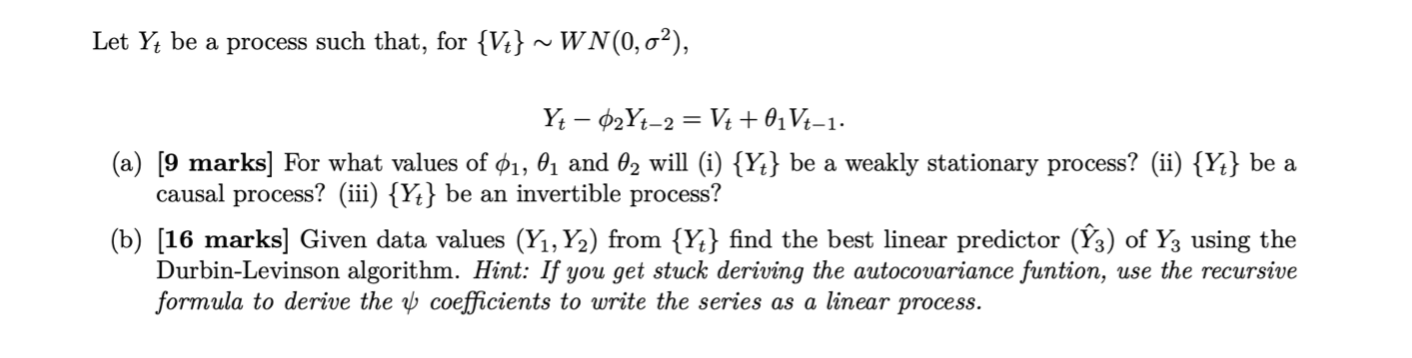 Let Yt be a process such that, for Vt Let Yt be