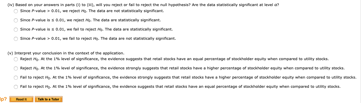 equity. A random sample of 30 retail stocks was studied for x1,