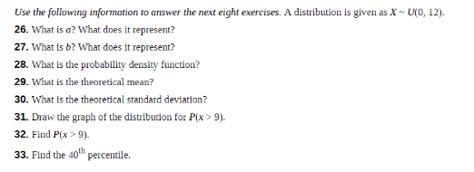 How do I go about Uniform and Exponential Continuous Distributions Use the
