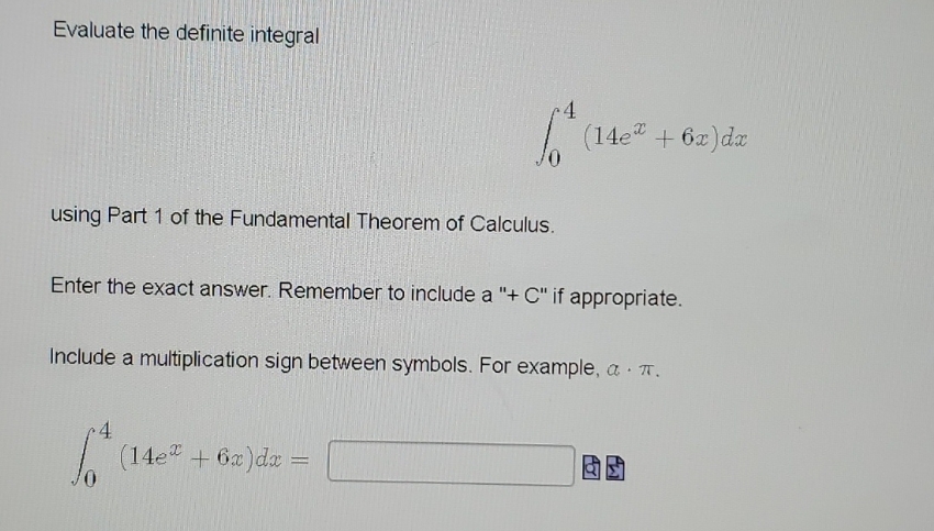 What are the steps to solve for this problem? Evaluate the definite