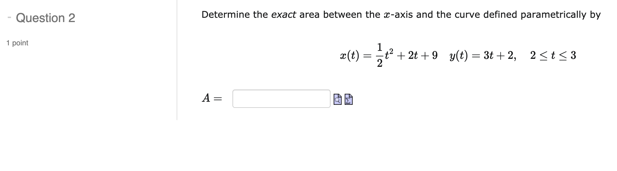 as possible. - Question 1 Determine the arc length of the curve