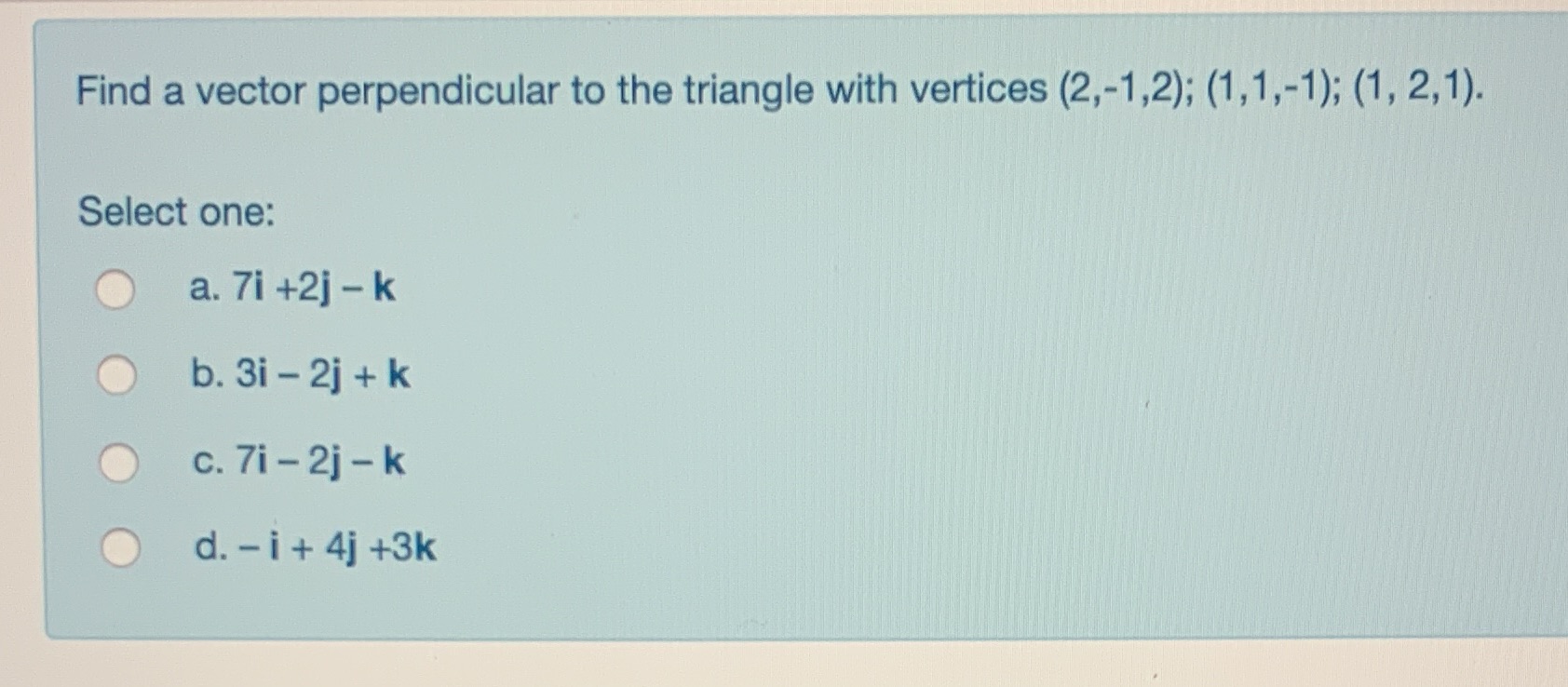This is a question from vector calculus Find a vector perpendicular to