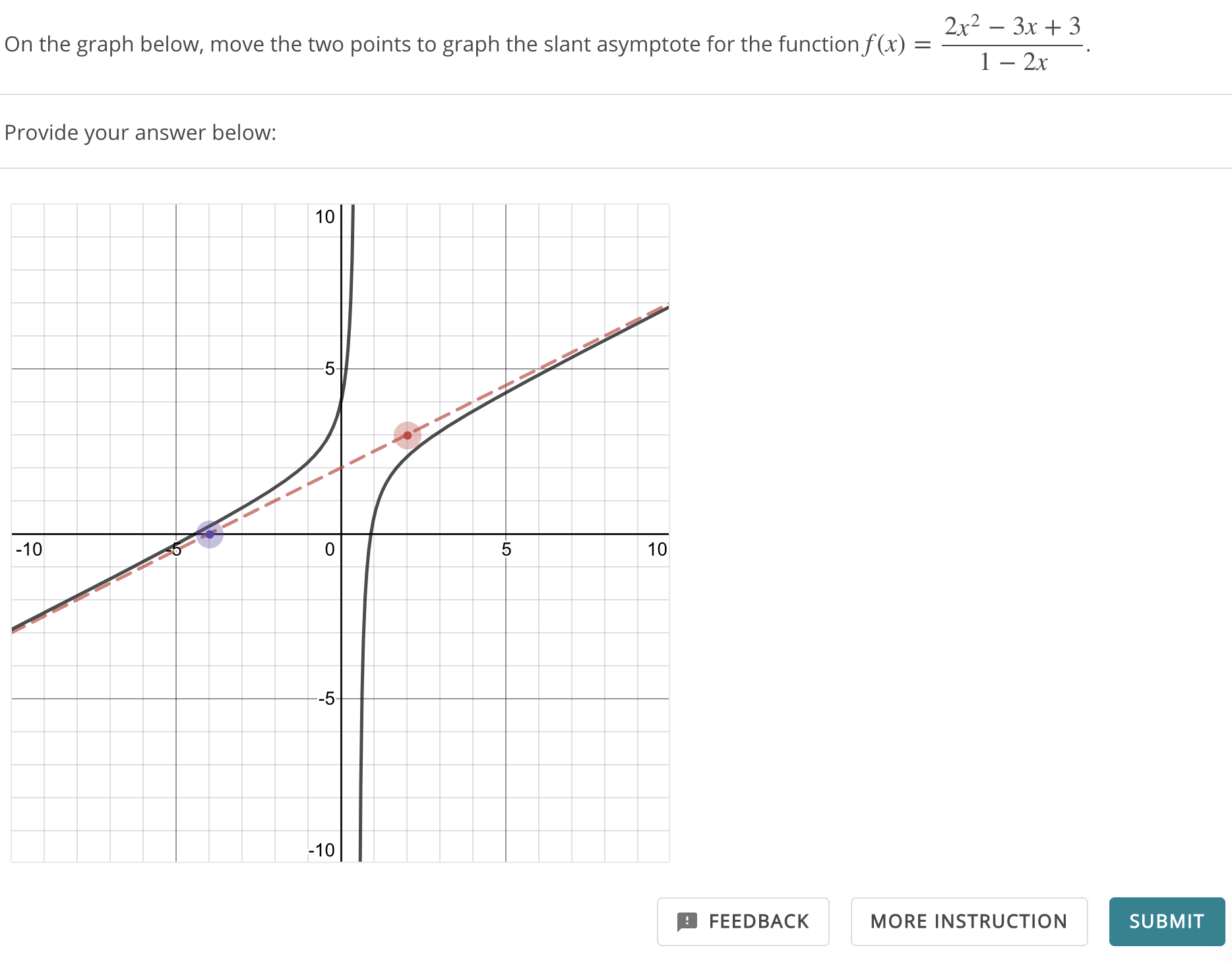please help! On the graph below, move the two points to graph