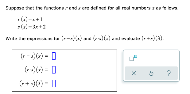 Suppose that the functionsr Suppose that the functions / and s are