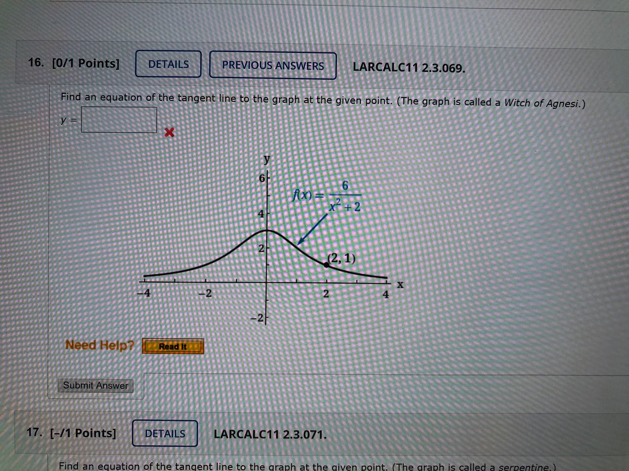 - 6 f' (x ) Need Help? Read It Watch It 7.