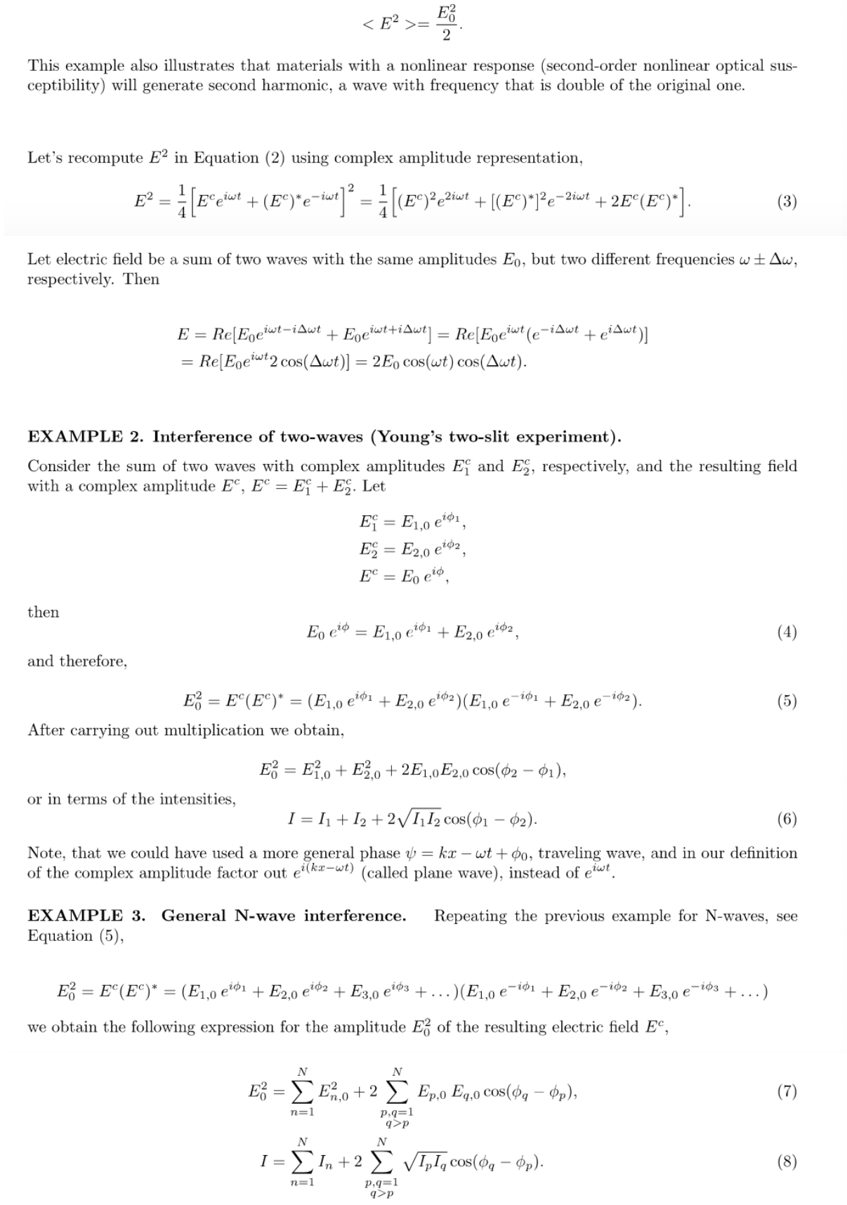 E, show that E in equation (2) is equivalent to E in