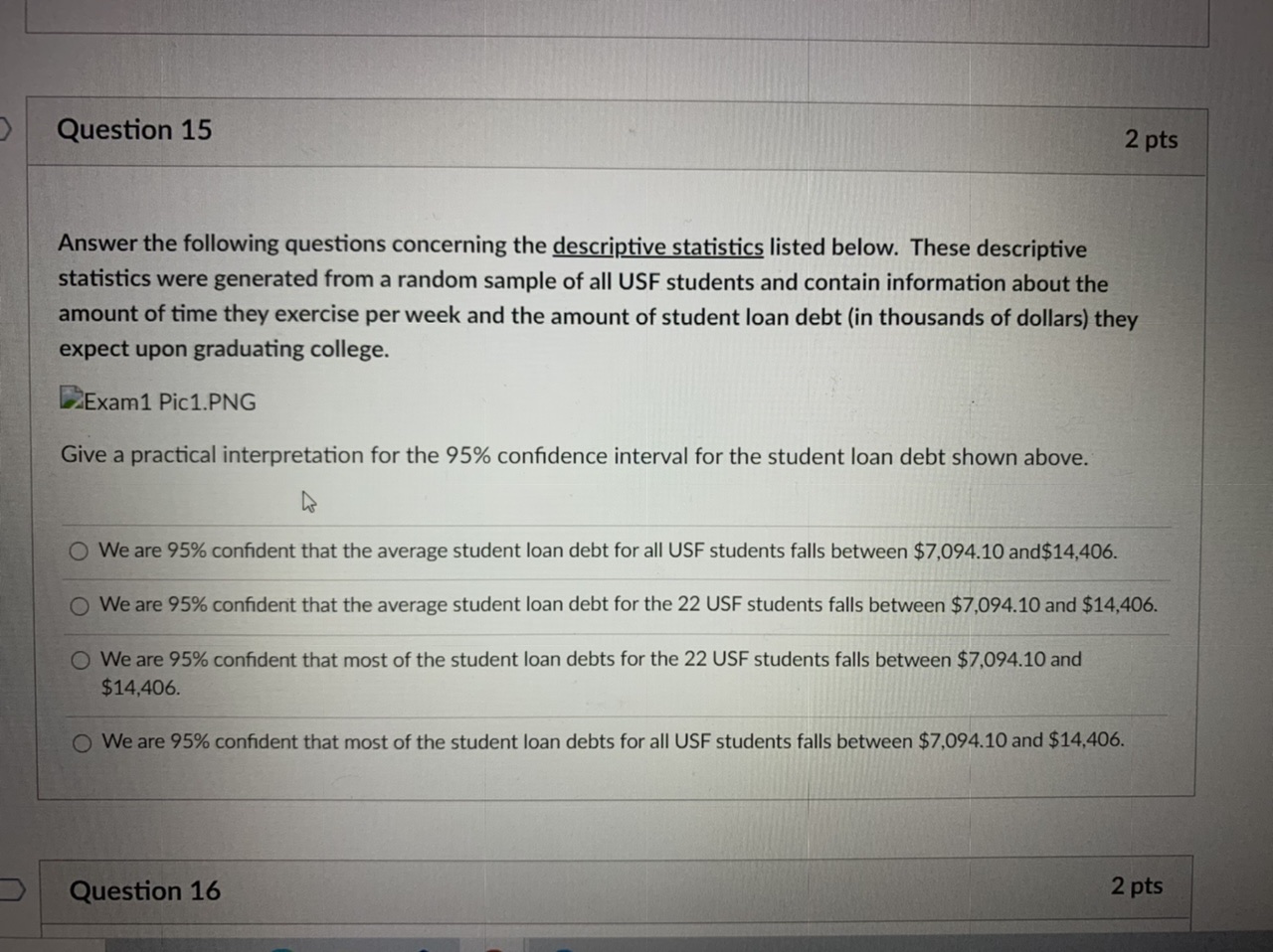 the amount of time they exercise per week and the amount of