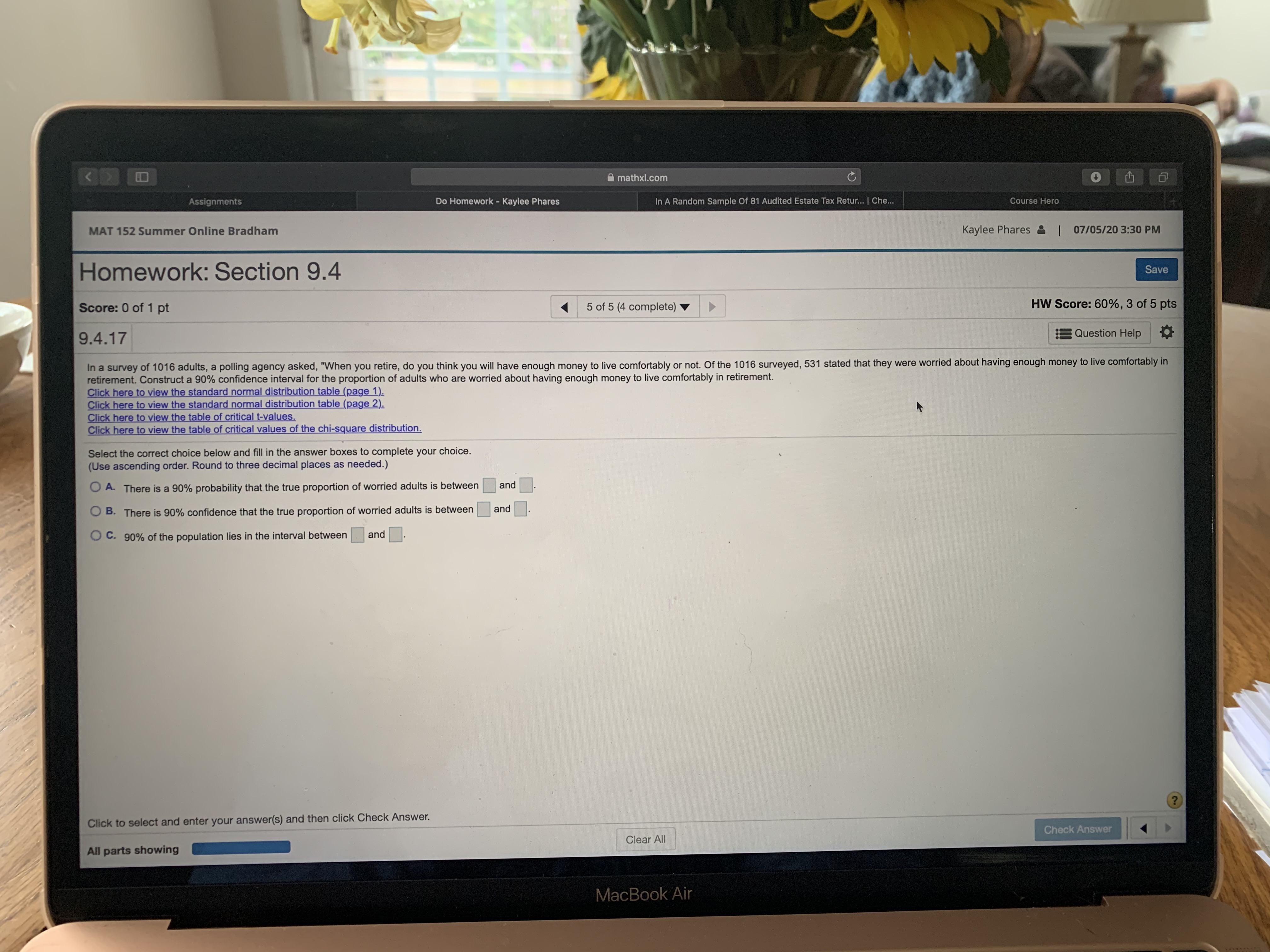 Random Sample Of Size N = 350 Indiv... Course Hero 0.02121320343 x