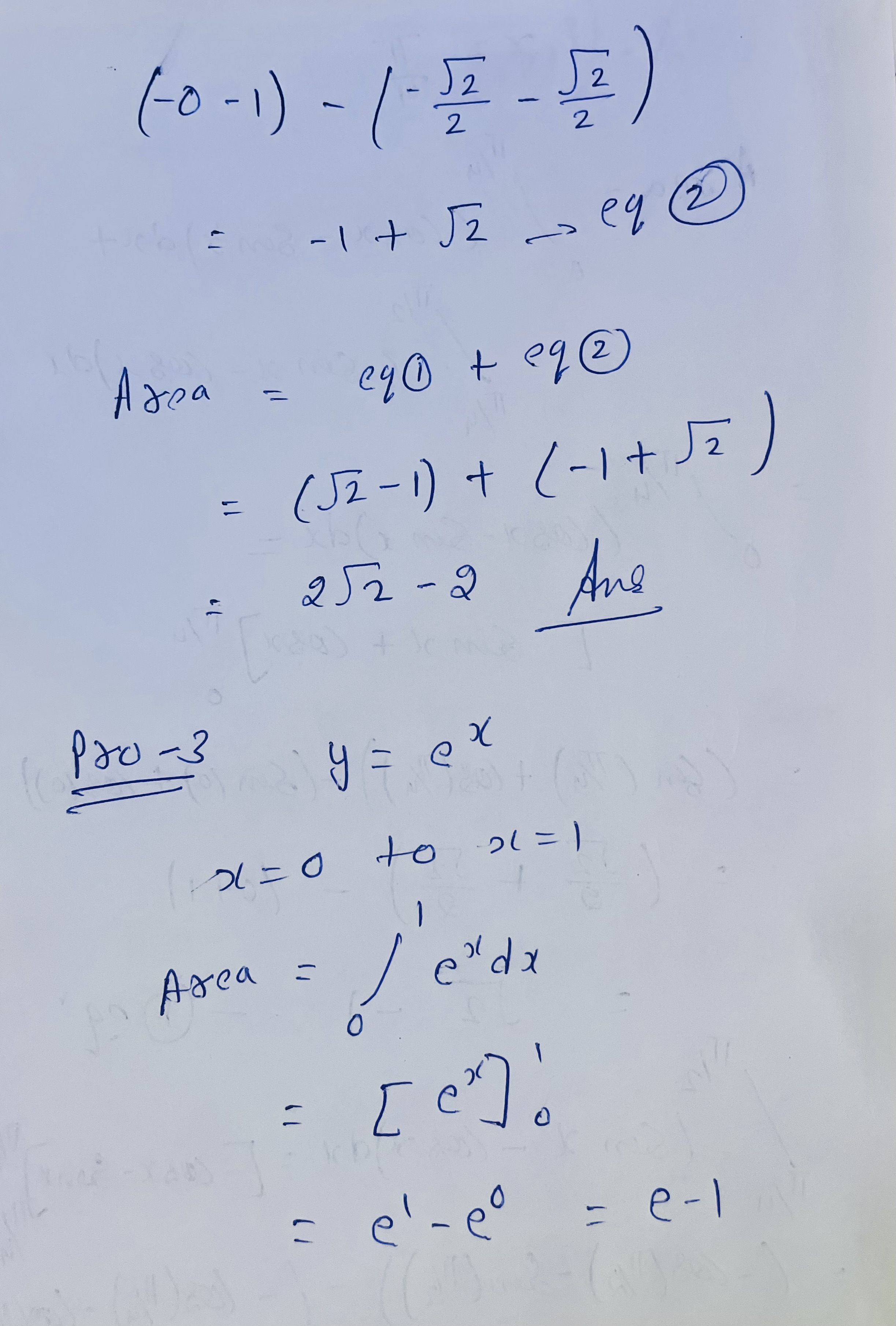 Plane Areas (3prob) with trigonometric (2prob) polar coordinates (1prob) Solids of Revolution
