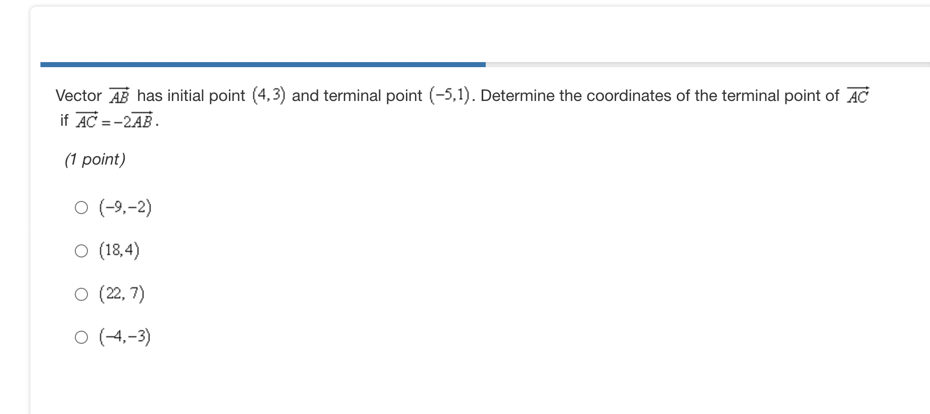 it has a magnitude of 17 and the terminal point (3,13) ?