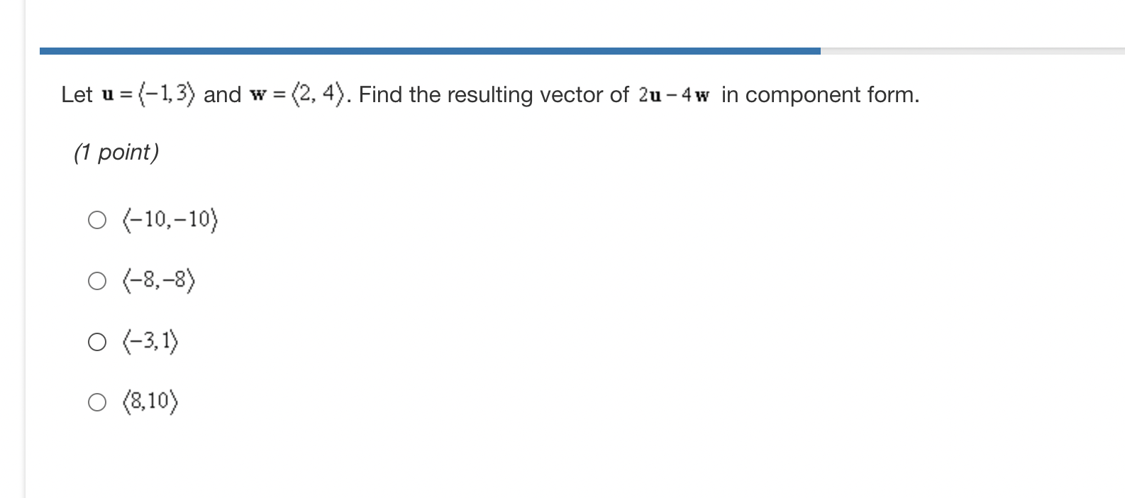 (1 point) O (-5.-2) O (-5.2) O (5-2) O (5.2) \fVector 4F