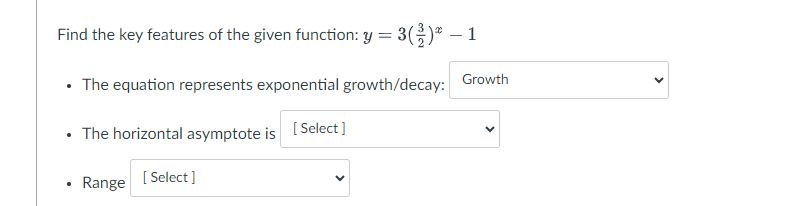  Find the key features of the given function: y = 3(%]*3