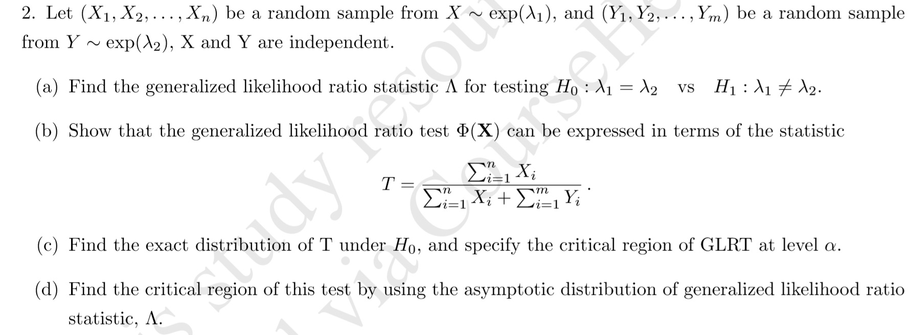 Explain each part carefully! 2. Let (X1,X2, . . . ,Xn) be