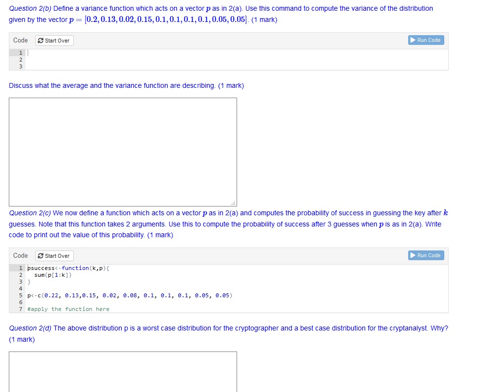 define the average and the variance operators as R functions. For example,