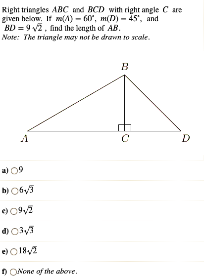 Part 1) Right triangles ABC and BCD with right angle C are
